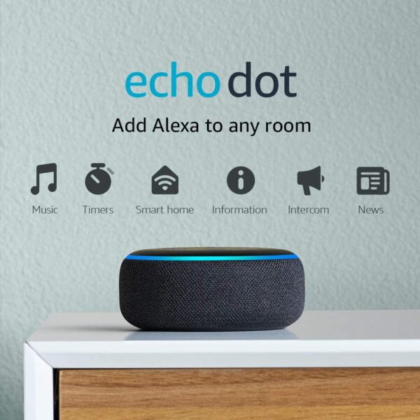 Echo Dot (3rd Gen, 2018 release) - Smart speaker with Alexa - Charcoal - Image 2