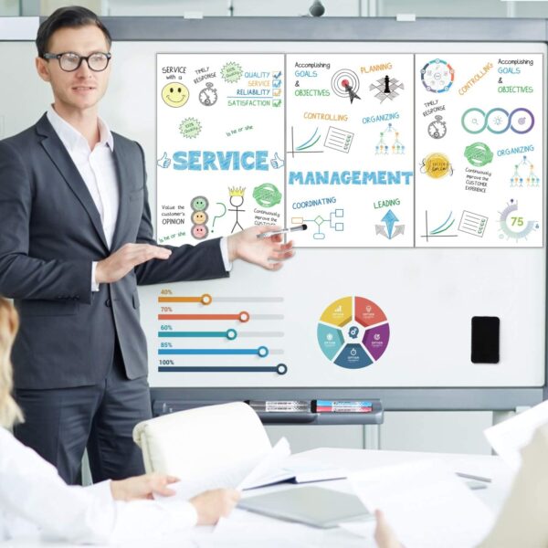 CUHIOY Whiteboard Magnetic Fridge White Board A3+ for Home Kitchen Menu Meal Shopping List - Image 3