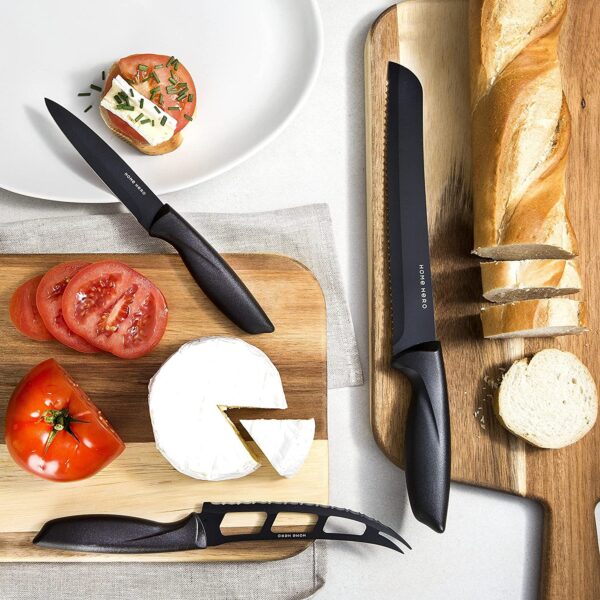 17 Pieces Kitchen Knives Set, 13 Stainless Steel Knives + Acrylic Stand, Scissors, Peeler and Knife Sharpener - Image 3