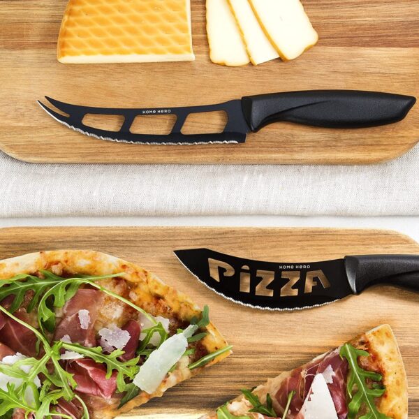 17 Pieces Kitchen Knives Set, 13 Stainless Steel Knives + Acrylic Stand, Scissors, Peeler and Knife Sharpener - Image 4