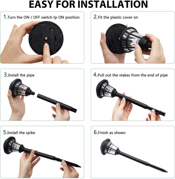MAGGIFT 12 Pack Solar Pathway Lights Outdoor Solar Garden Lights for Patio, Yard, Driveway - Image 6