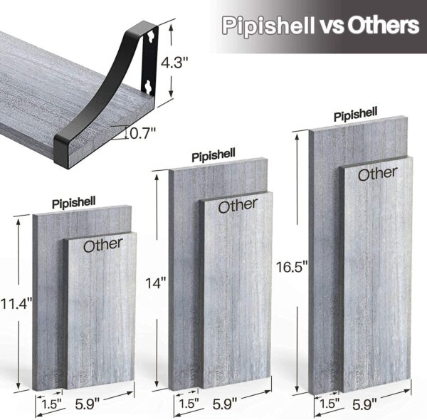 Pipishell Floating Shelves Wall Mounted Shelf - Image 6