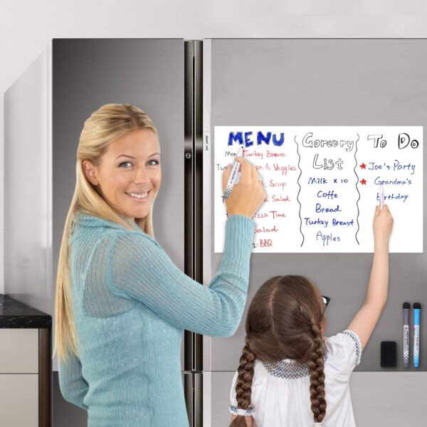 CUHIOY Whiteboard Magnetic Fridge White Board A3+ for Home Kitchen Menu Meal Shopping List - Image 7