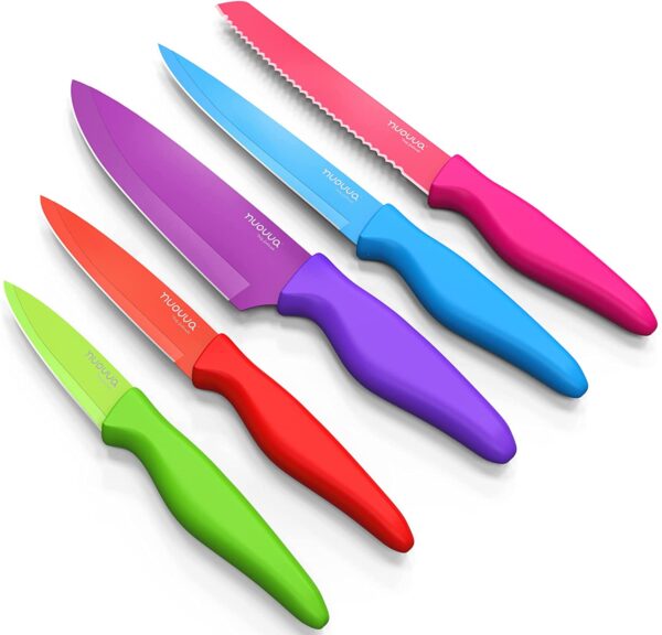 Kitchen Knife Set with Colour Coding 5 Piece Coloured Knives Set Stainless Steel - by Nuovva - Image 8